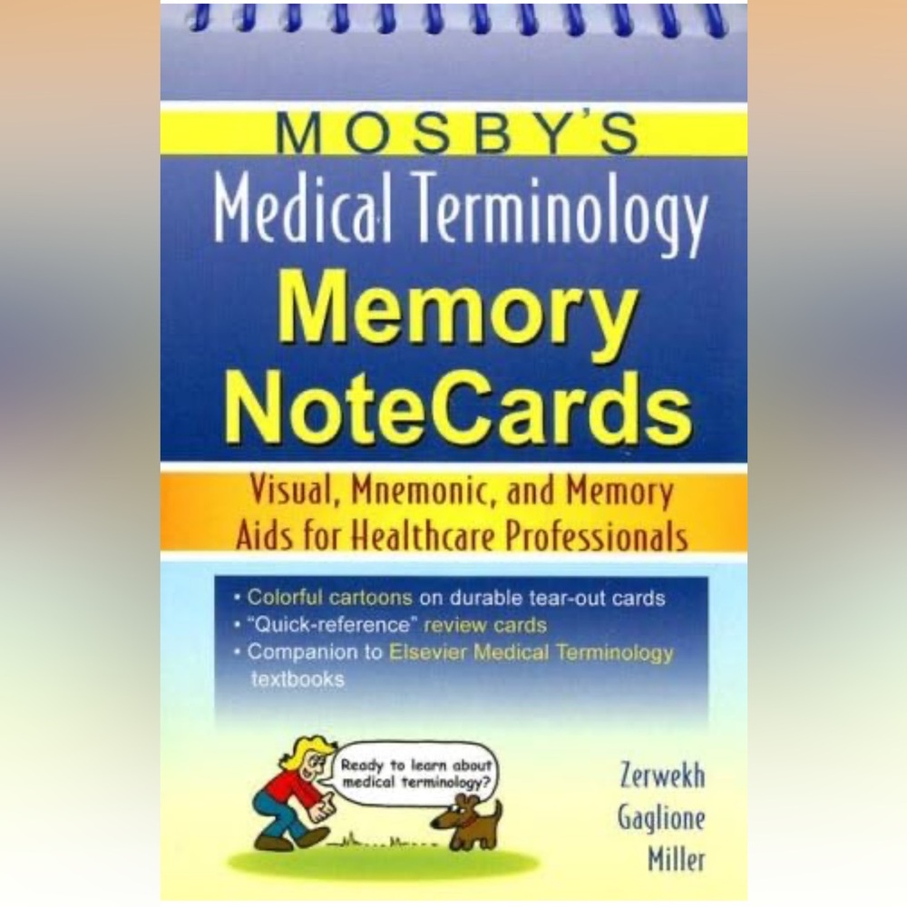 Mosby’s Medical Terminology memory notecards. Spiral bound.